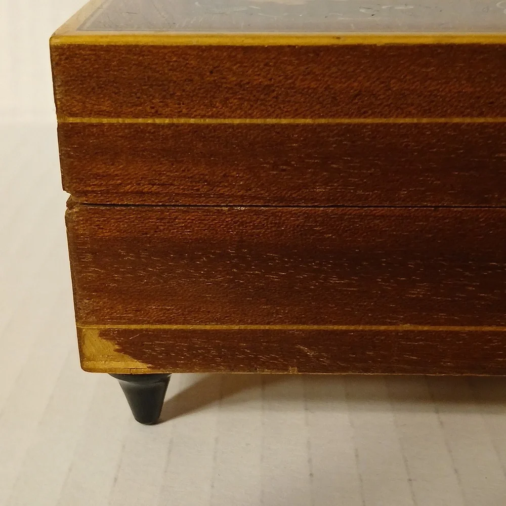 ITALIAN Wooden Musical Jewelry Box 